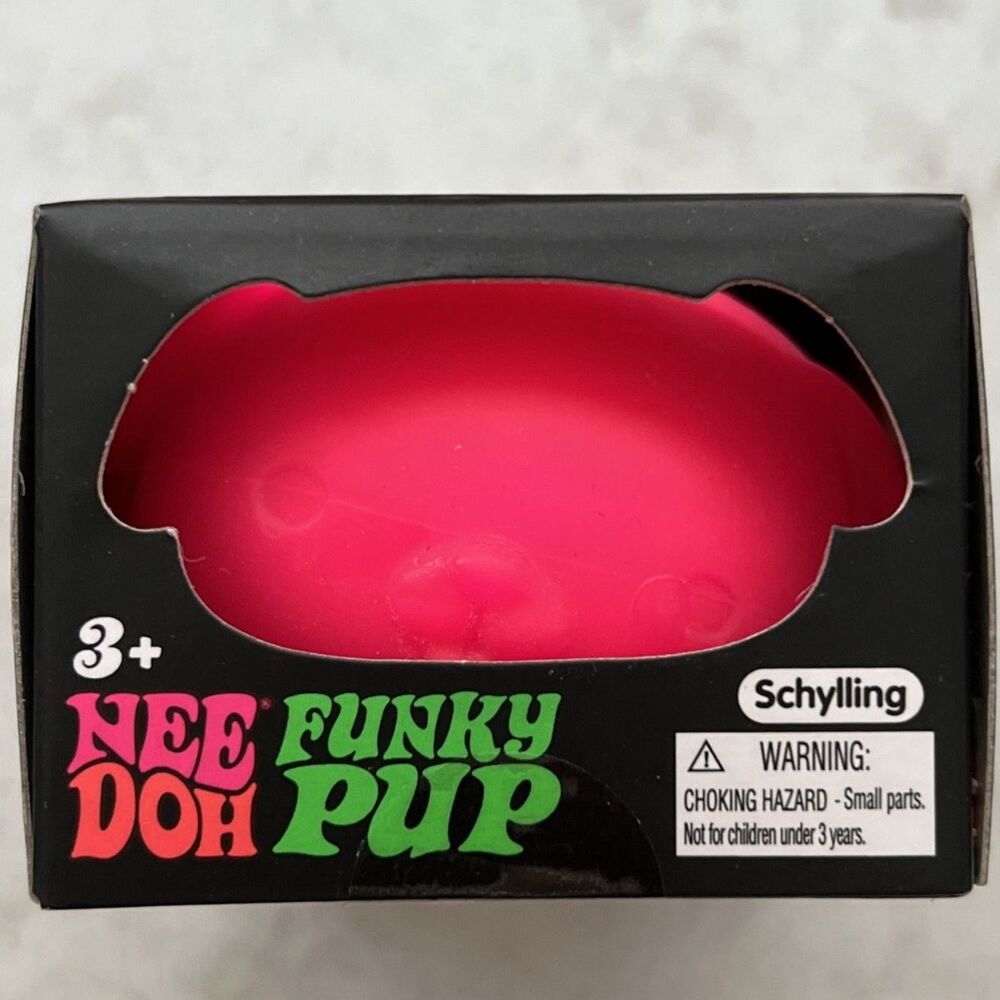 The NeeDoh Funky Pup Pink is a Schilling squeeze